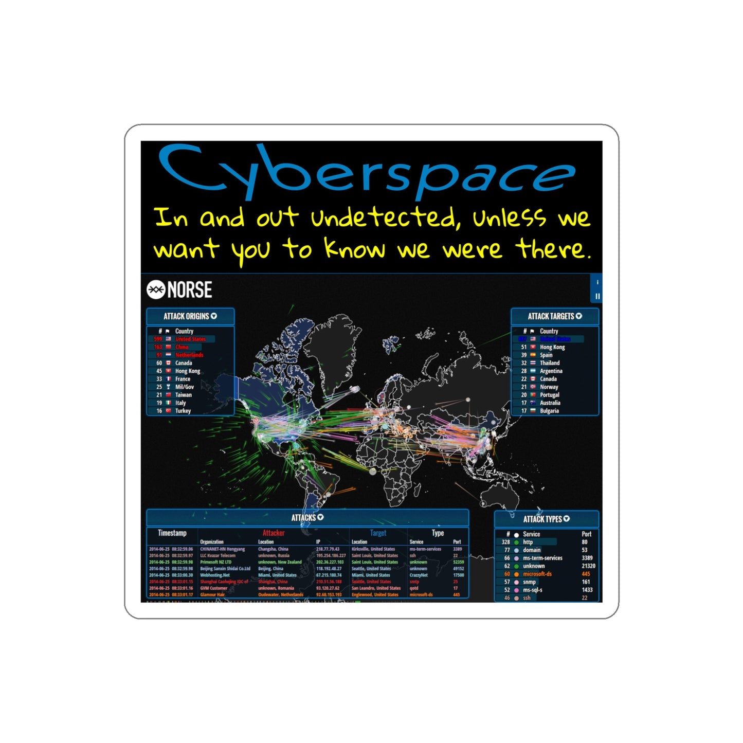 Cyberspace, in and out undetected