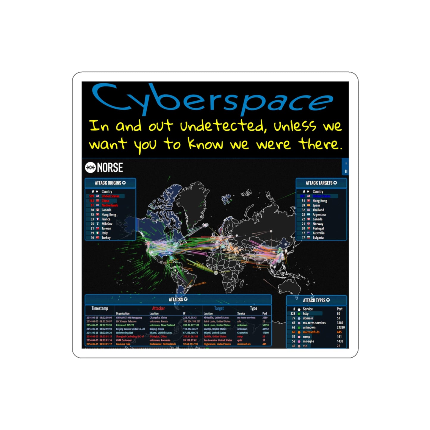 Cyberspace, in and out undetected